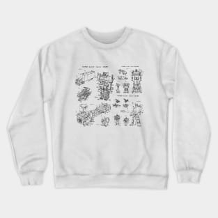 Tranformers With Optimus Prime, Autobot and Decepticon Patent Image Crewneck Sweatshirt